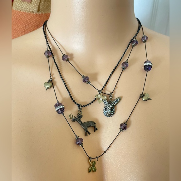 Betsey Johnson Deer and Bunny Necklace - Picture 3 of 6